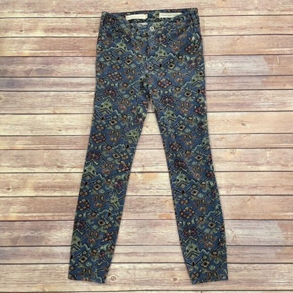 Pilcro High Rise Skinny Corduroy Pants Pattern Print